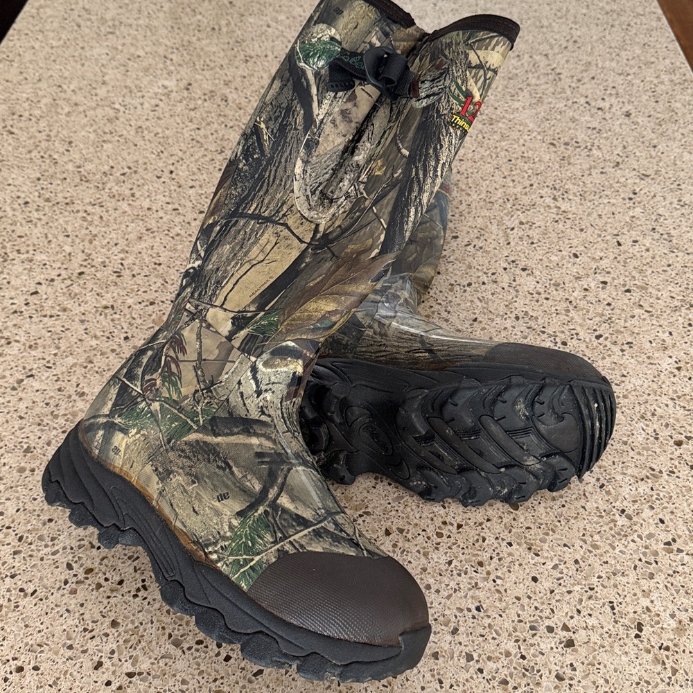 Cabelas 1200 Thinsulate Ultra Rubber Boots Camo